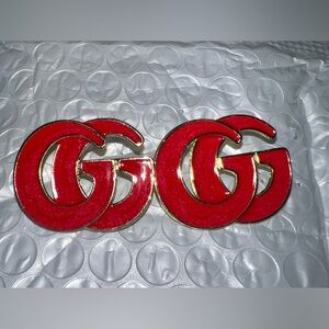 Red GG Logo Earrings